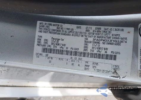 2015 Ford Fiesta St from USA, damaged, VIN 3FADP4GX3FM222874